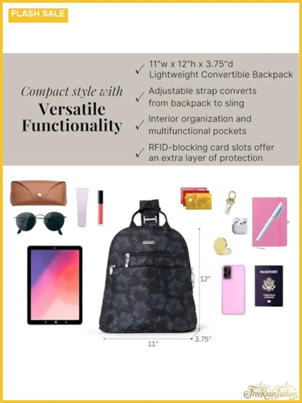 Convertible Mini Backpack Purse RFID Blocking Adjustable Strap Machine Washable